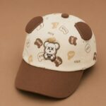 Cute Cartoon Bear Baby Baseball Cap with Ears | Adjustable Toddler Sun Hat for Boys & Girls