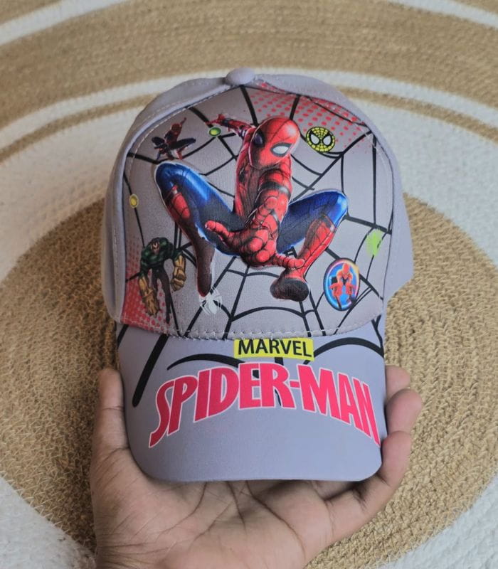 Kids Marvel Spider-Man 3D Embossed Baseball Cap | Adjustable Red Superhero Sun Hat - Image 1