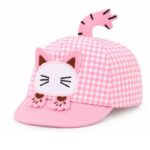 Cute Gingham Cat Cap with Tail-for 0-9 Months Baby